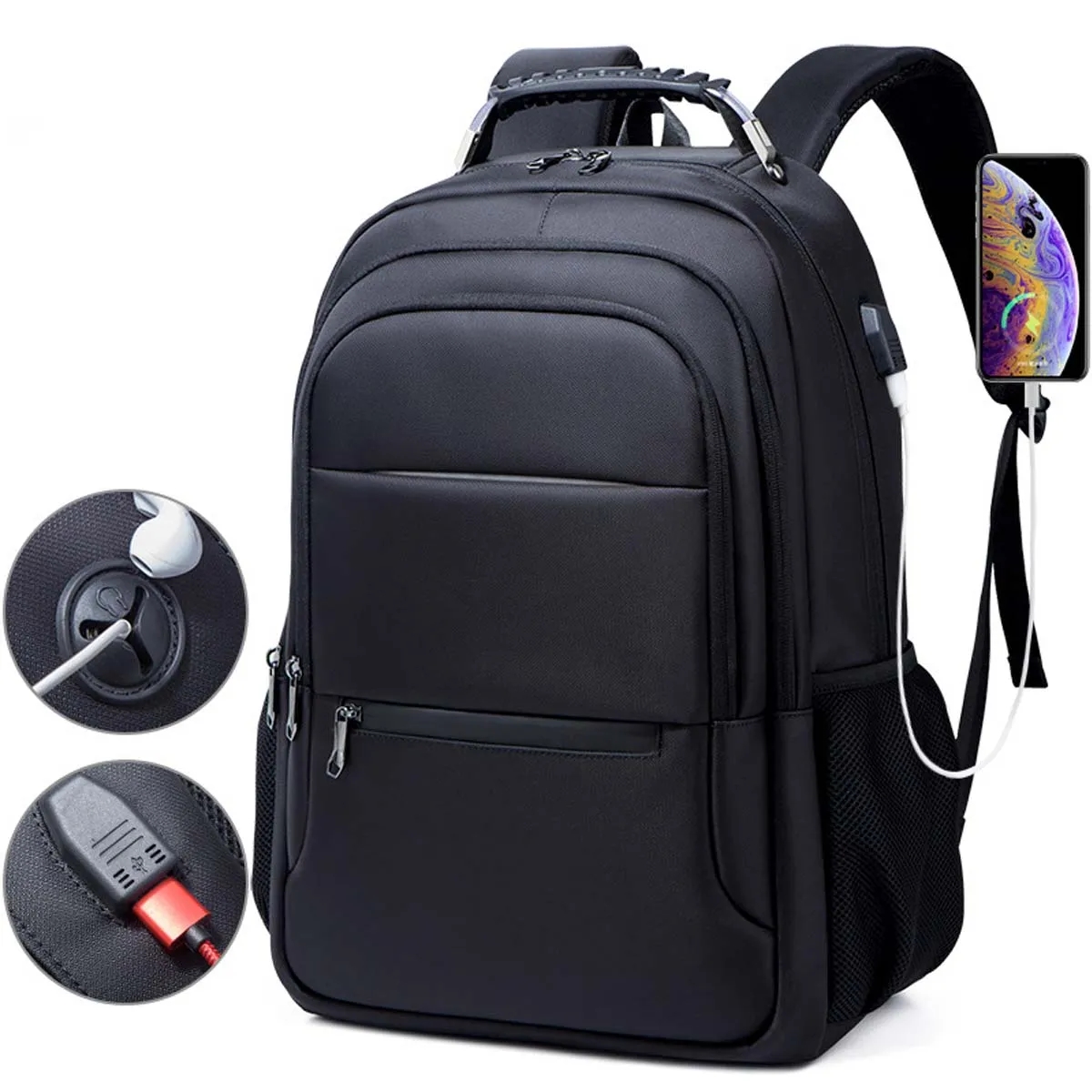 17 Inch Large Capacity Laptop Backpack w/ USB Charging Port 8