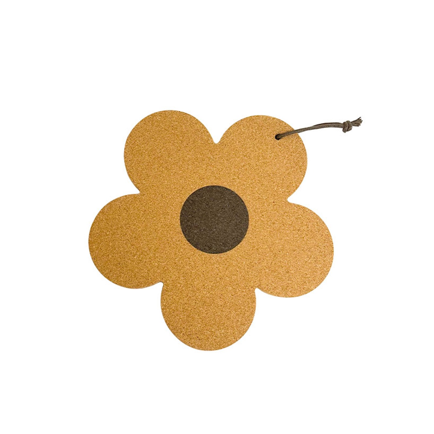 7" Flower Shape Cork Trivet Pot Holder with lanyard 3