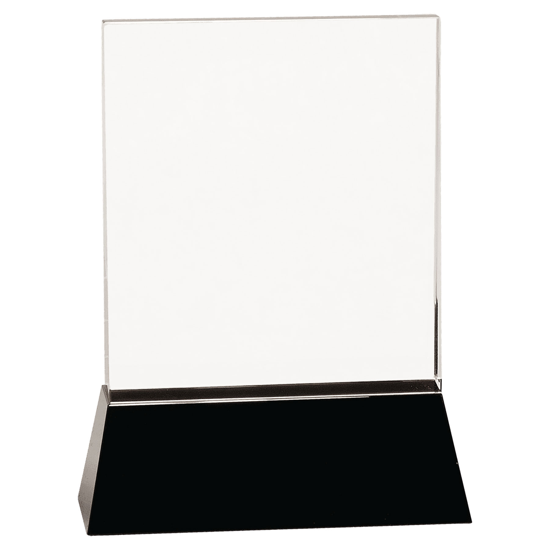 8" Clear Crystal Rectangle Wedge on Black Base 5