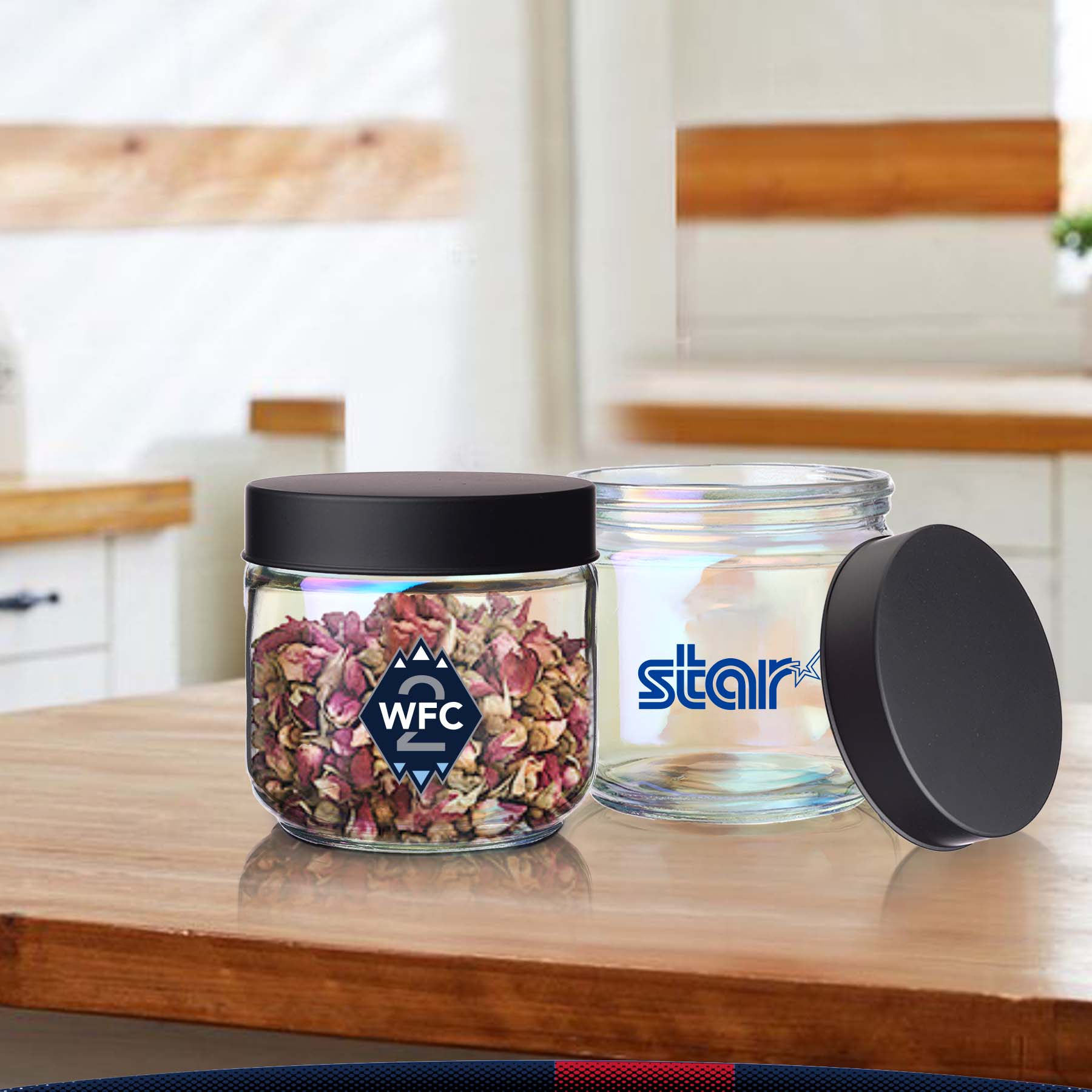 23 oz. Fyris Iridescent Glass Jars 3