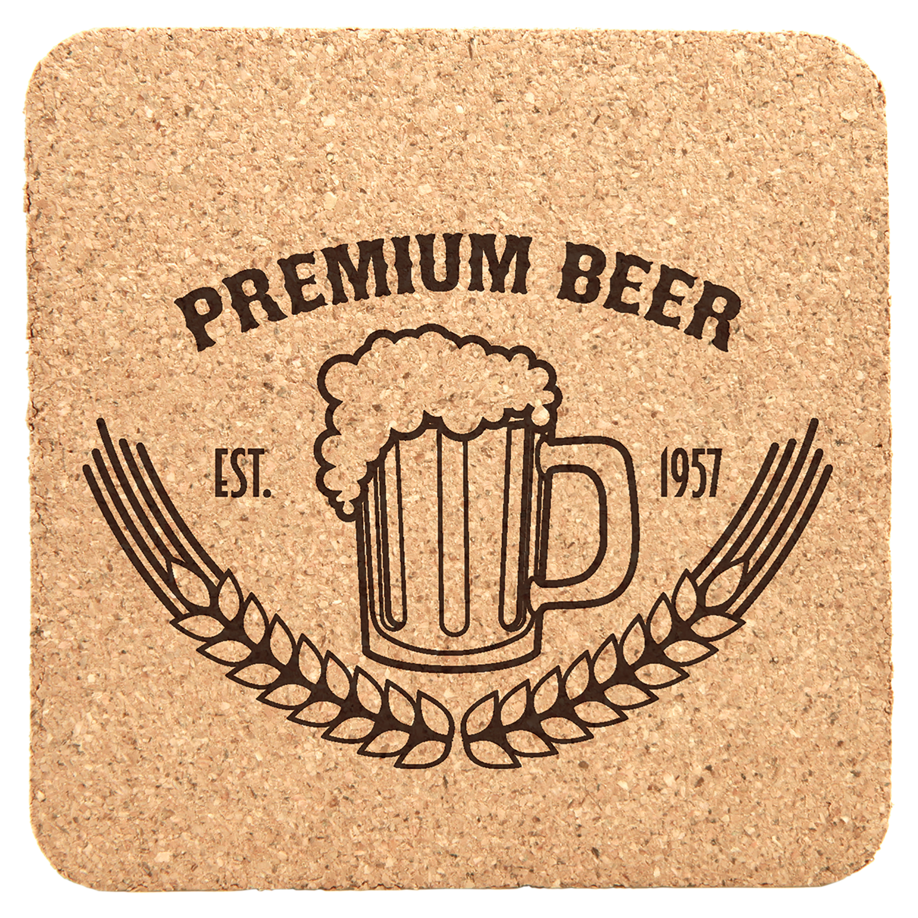 4" x 4" Square Cork Coaster