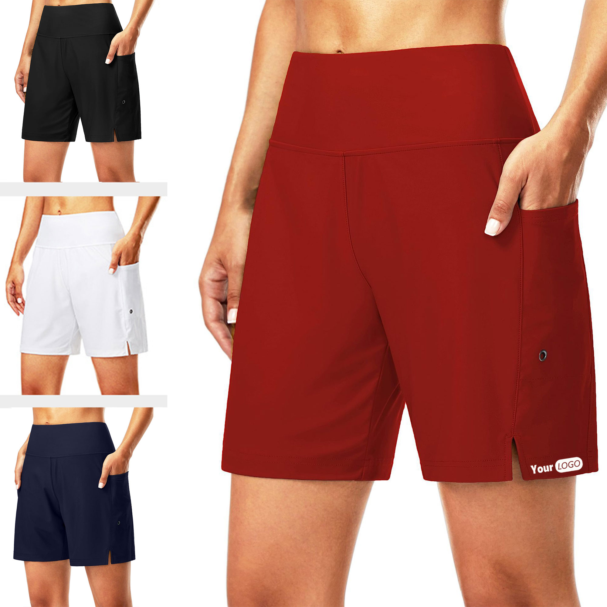 7" Long Waist Swim Shorts with Zipper Pocket 4