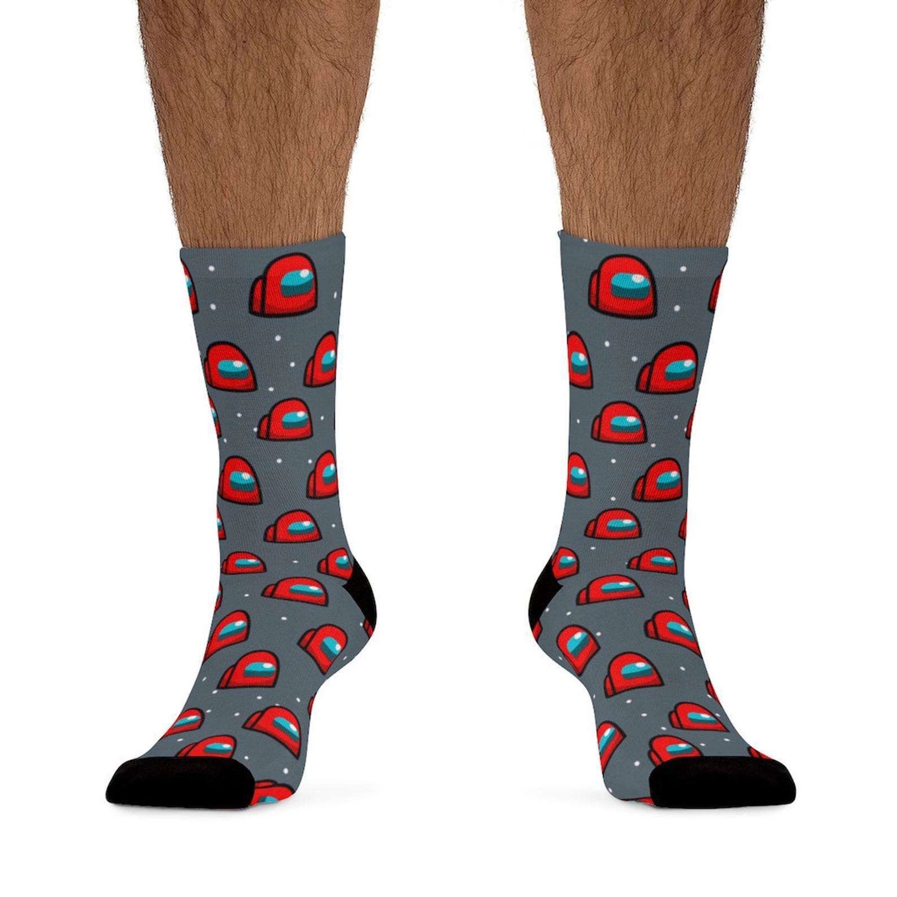 Full Color Crew 360 Digital Print Colored Toe Unisex Socks 5