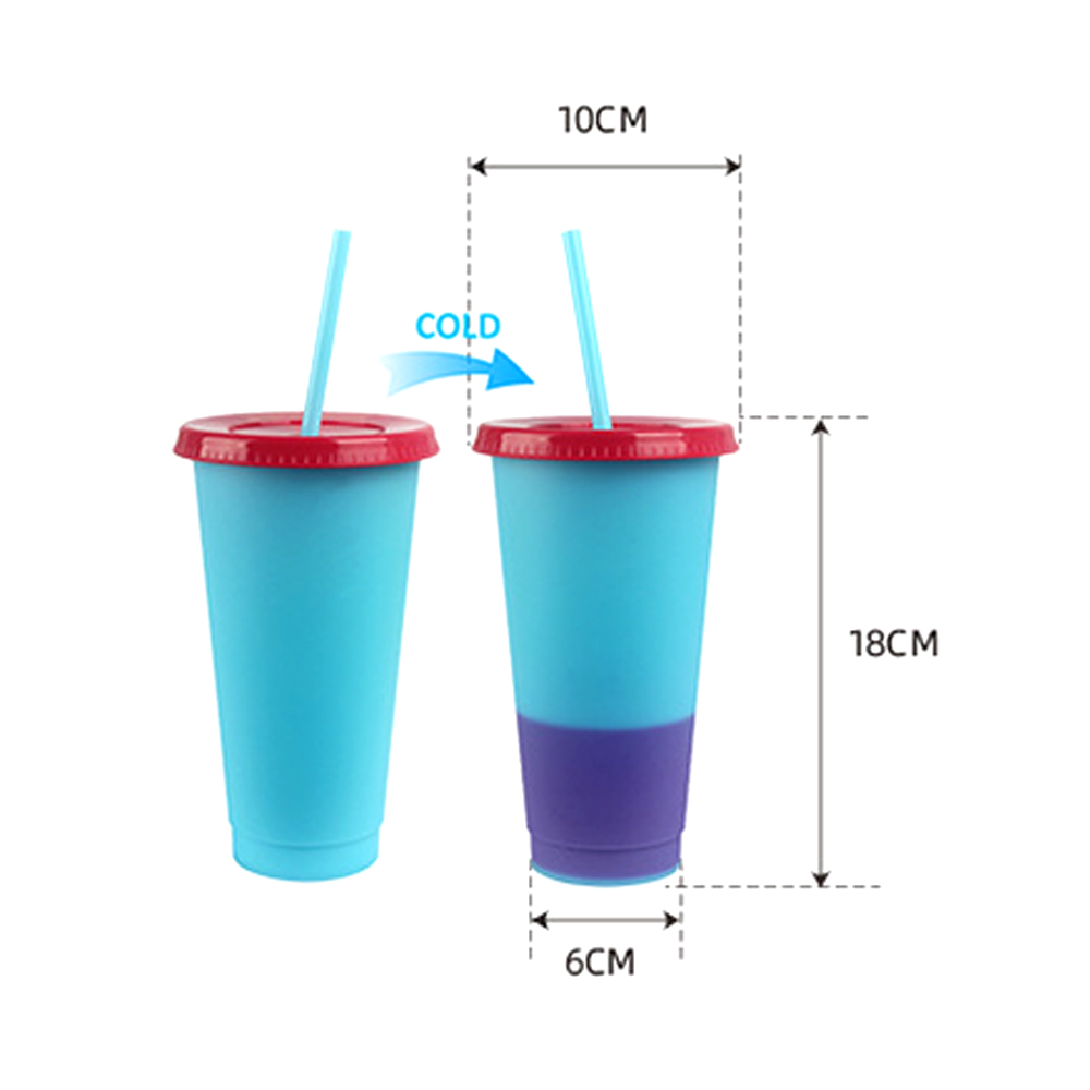 710ML Color Plastic Cup Temperature Sensitive Water Bottle 2