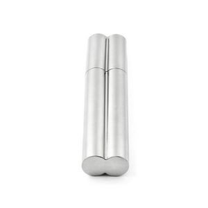 Silver Single Cigar Tube With 2oz Stainless Steel Flask 11
