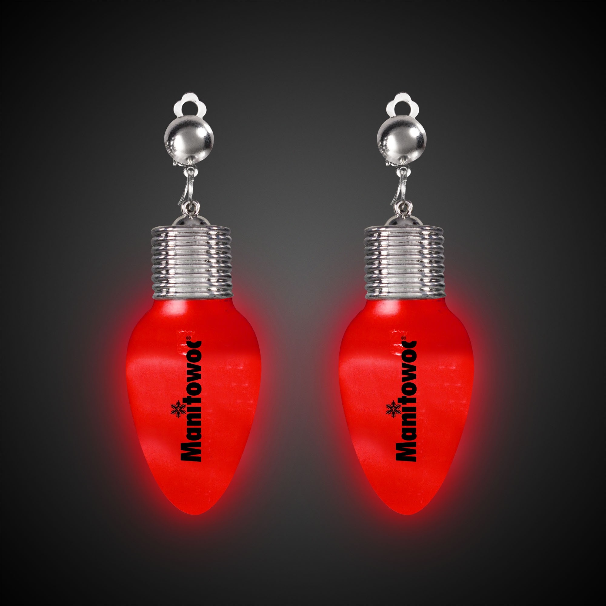 Red Bulb LED Clip-On Earrings 4