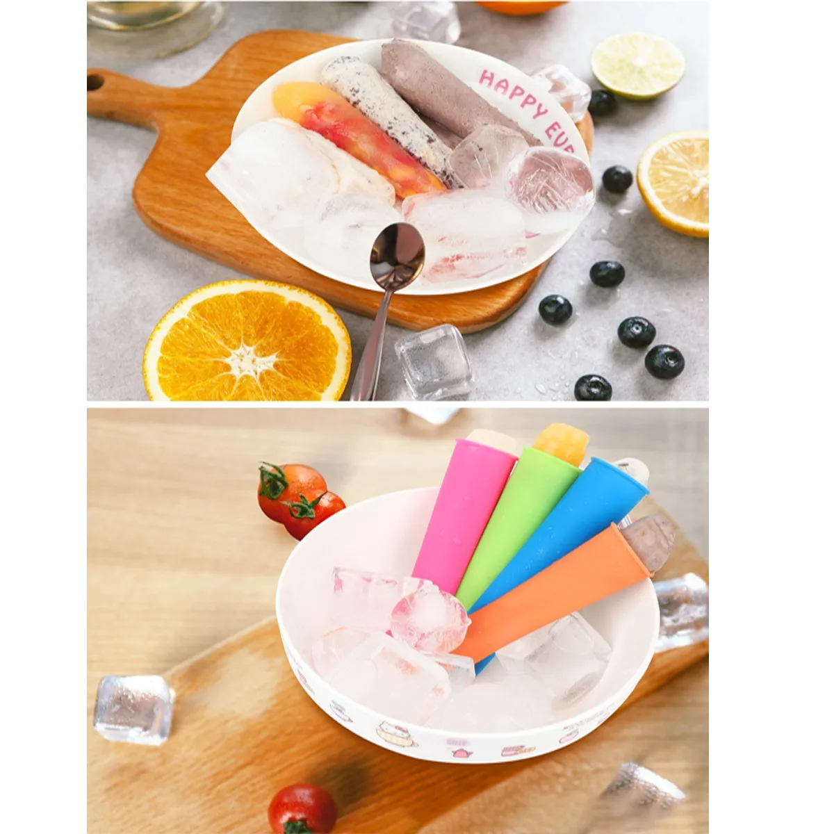 Silicone Ice Cream Pop Mold One-Piece Popsicle Maker Set 5