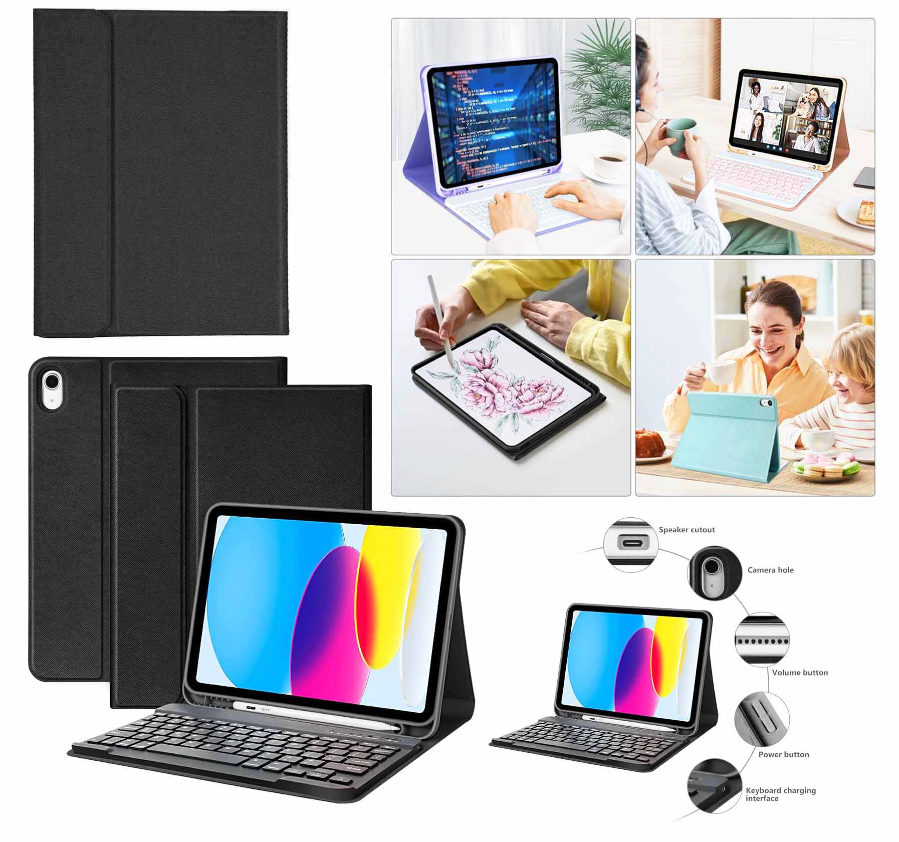 iBank ® Detachable Bluetooth Slim Wireless Keyboard and Soft Back Cover Tablet Case 2