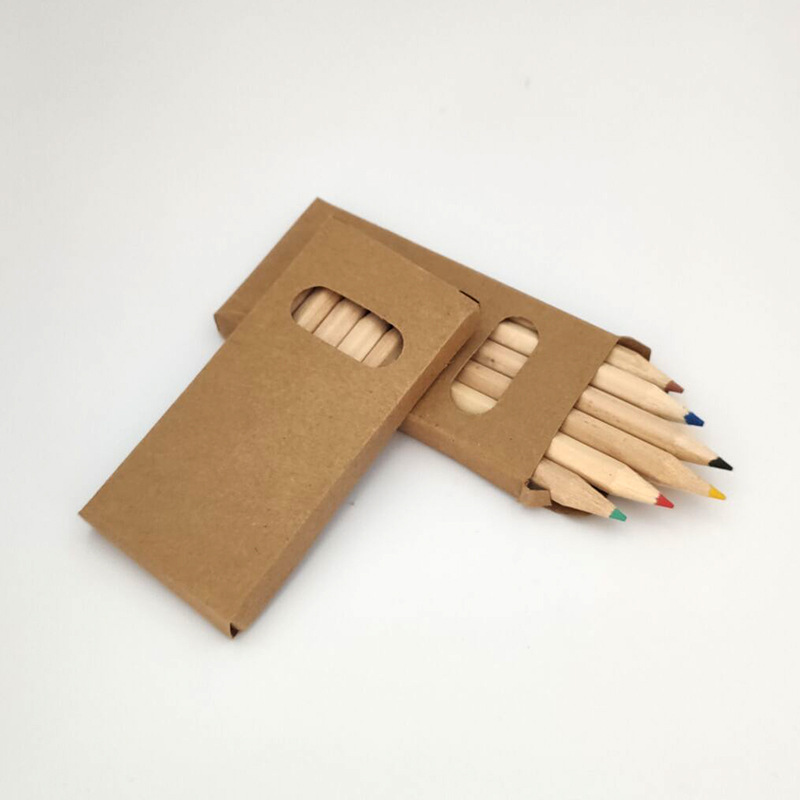 6 Colored Kraft Paper Boxes Pencil Set 2