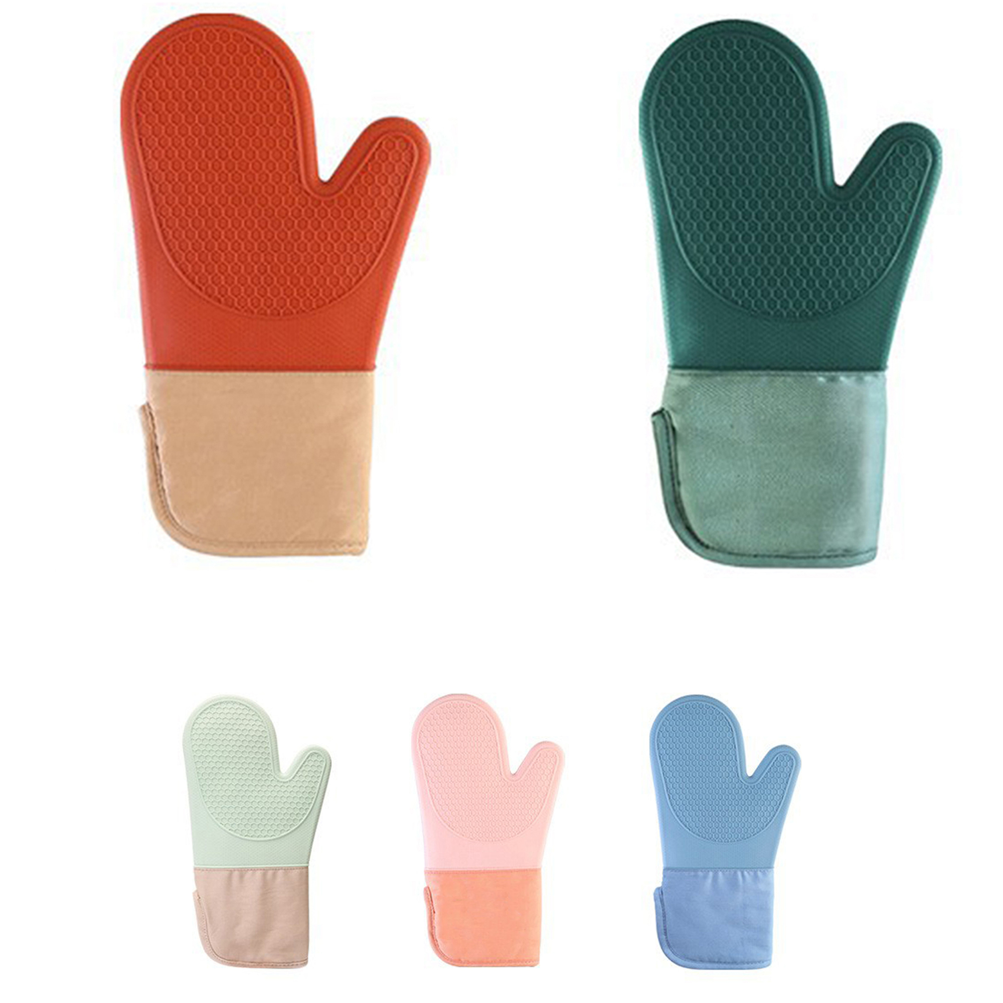 Thickened Lengthened Silicone Oven Mitt 1