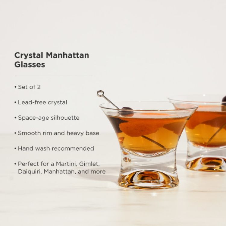 Viski® Crystal Manhattan Glass, set of 2 6