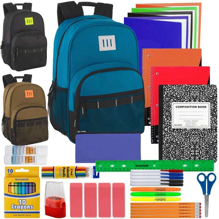 Two Tone Backpacks with 45-Piece School Supply Kits 1