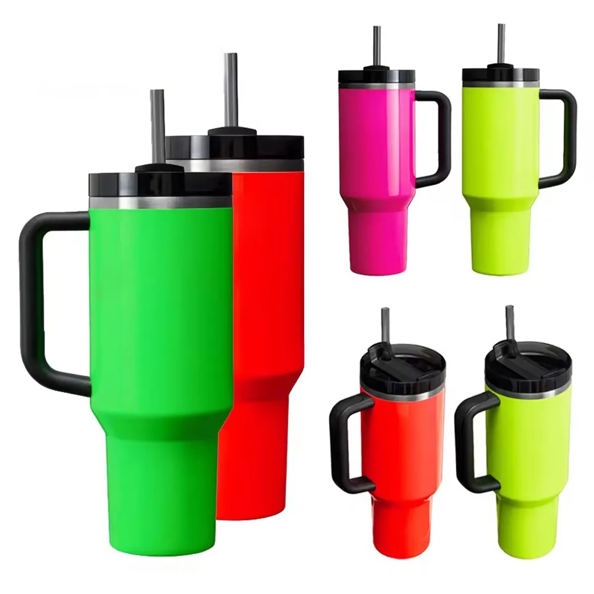 Neon Bright Colors for 40OZ Tumbler with Handle and Lid 2