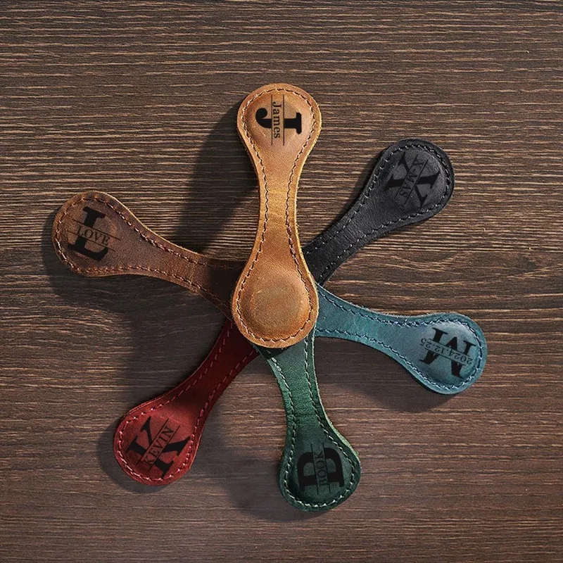 Leather Double-Sided Magnetic Bookmarks 3