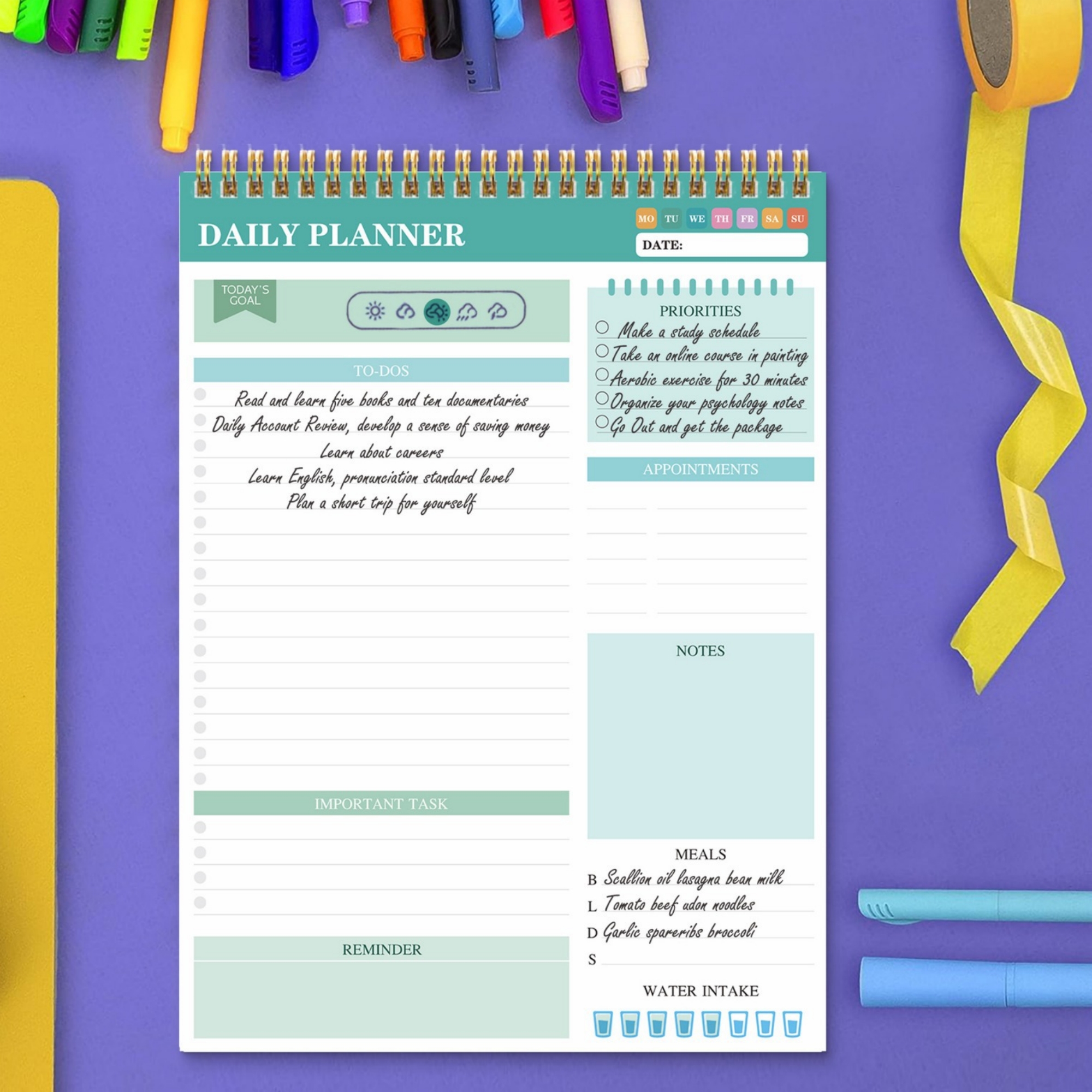 Undated Daily Planner A4 1