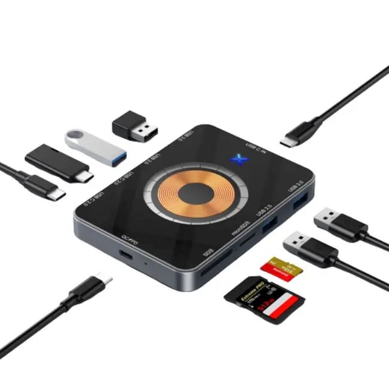 8-IN-1 USB C 15W Wireless Fast Charging Docking Station 4