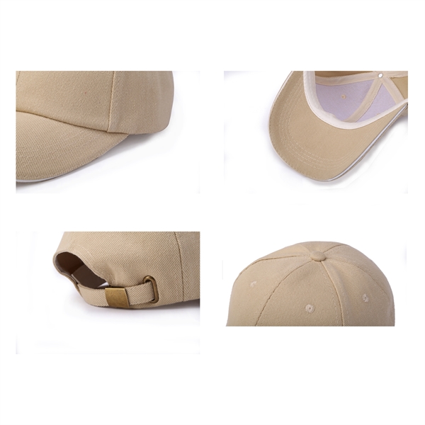 Stock Single-Yarn 7x7 Drill Cotton 6 Panel Cap, Double 7