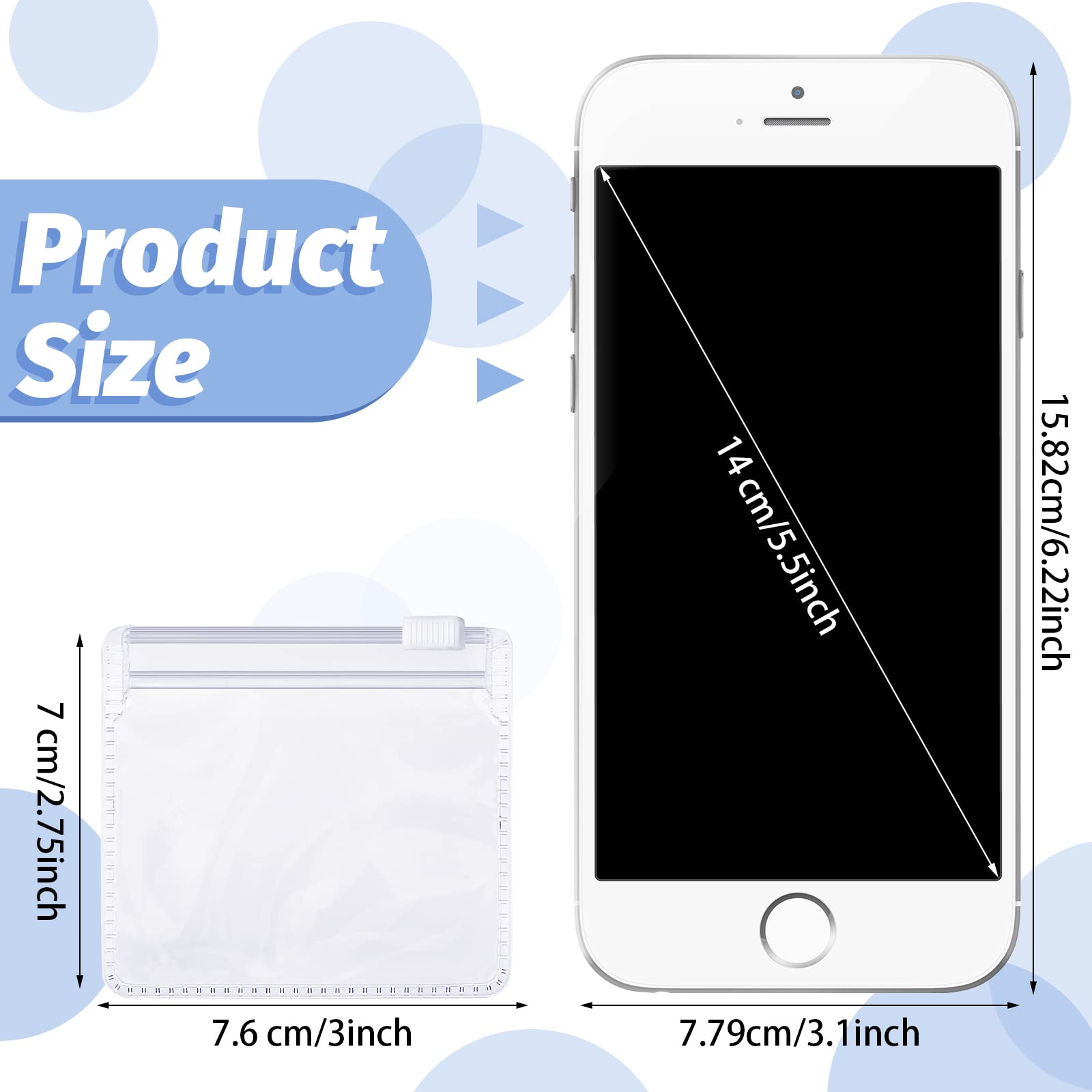 Clear Plastic Pill Pouch Travel Bag Zippered 2