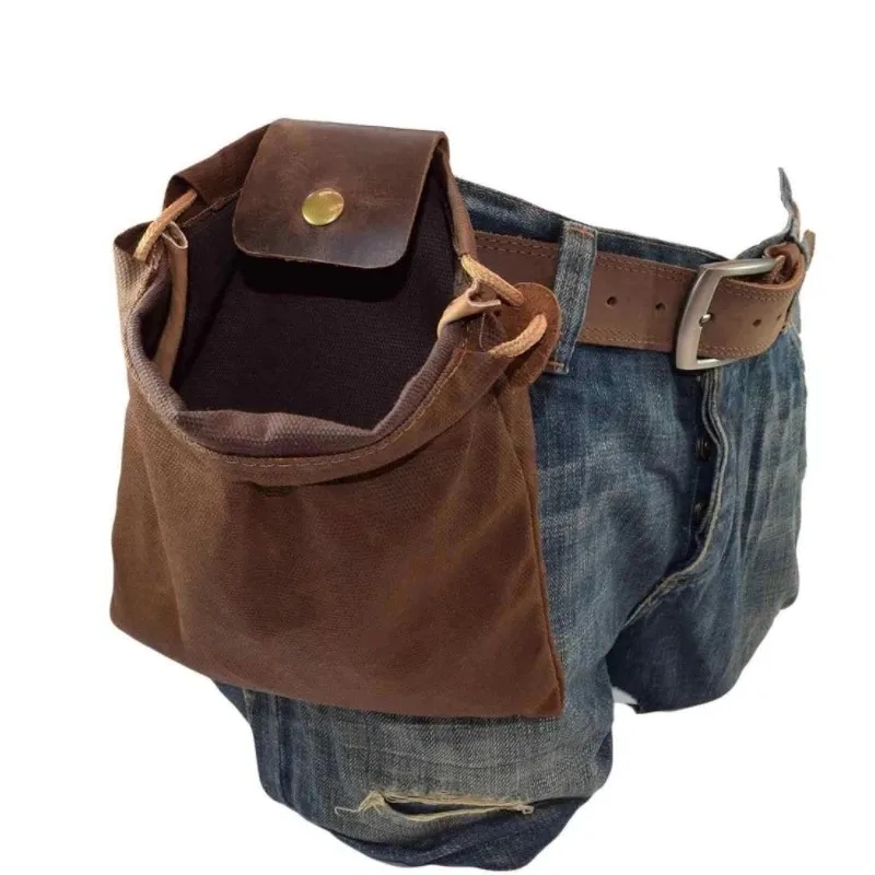 Mushroom Foraging Bag Waxed Canvas Collapsible CampingPouch 3