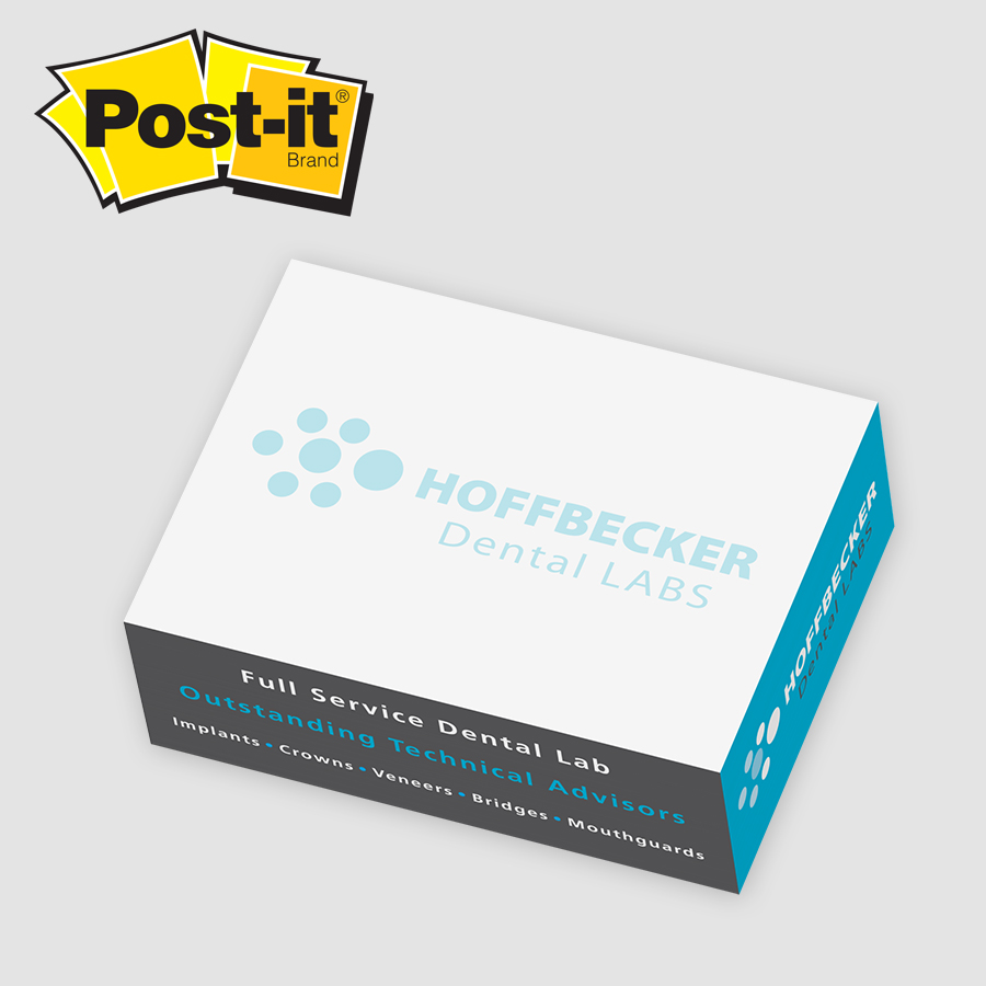 Post-it® Custom Printed Rectangle Notes Cube - 3" x 4" x 1-3/8" 1