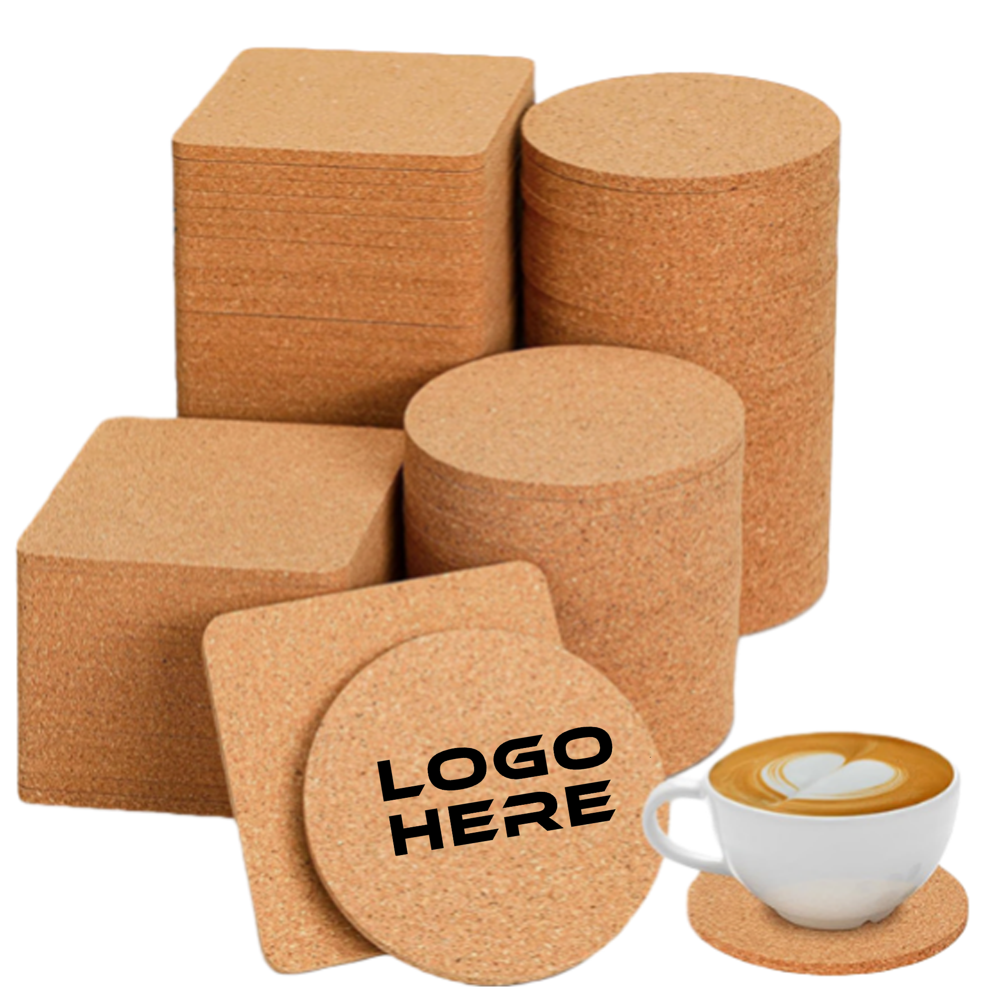 Customizable Cork Coffee Coasters 2