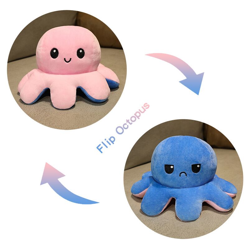 1-Piece Double Sided Flip Octopus Plush Toys 20cm 2
