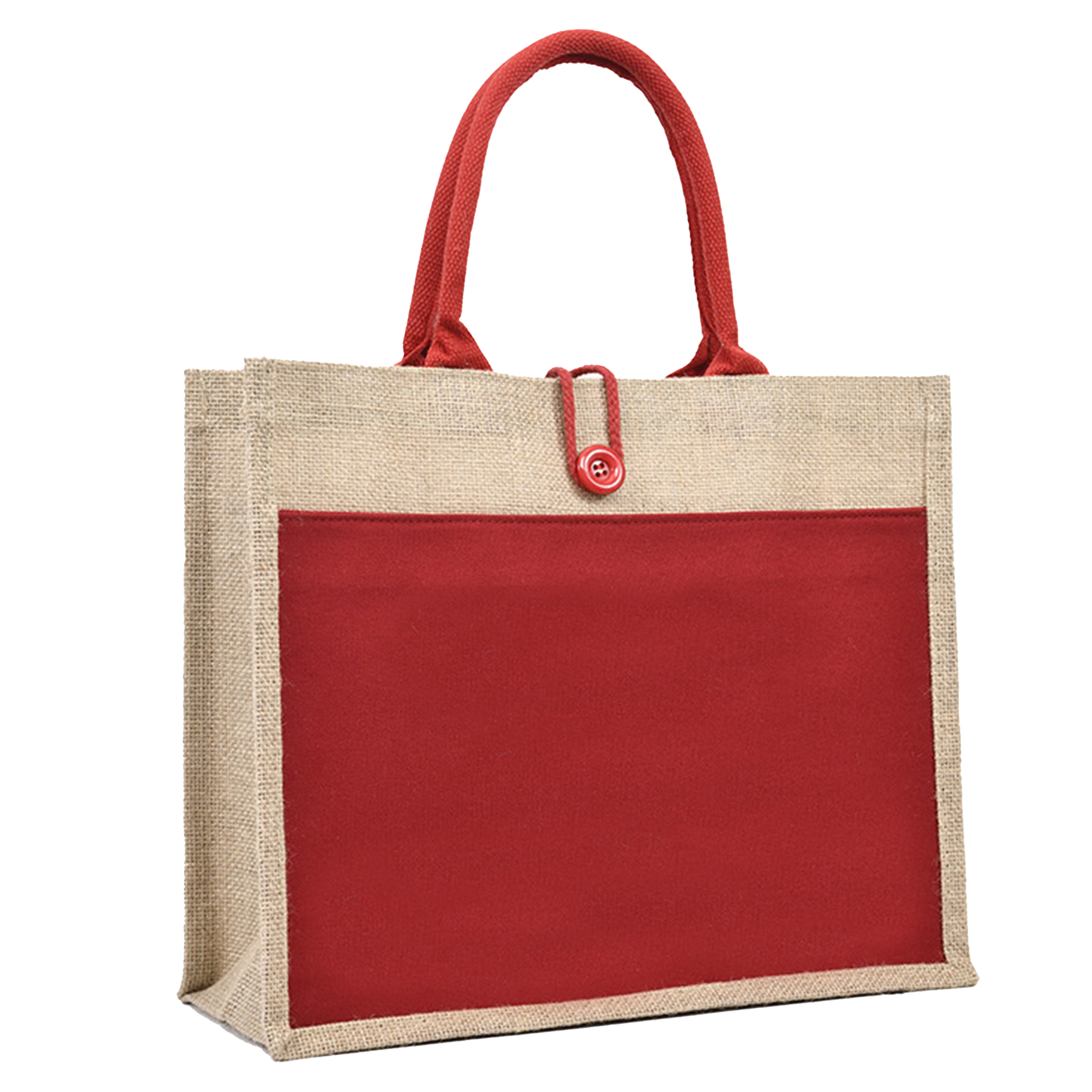 Jute Large Capacity Waterproof Hand-Held Shopping Bag, custom tote bag with logo imprint 3