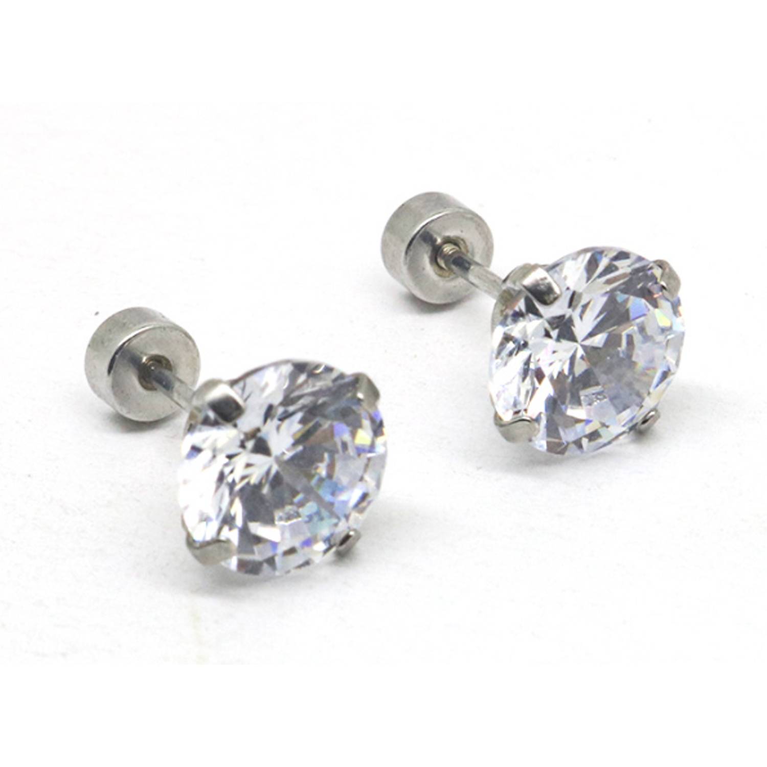 Stainless Steel Cubic Zirconia Hoop Earrings 4