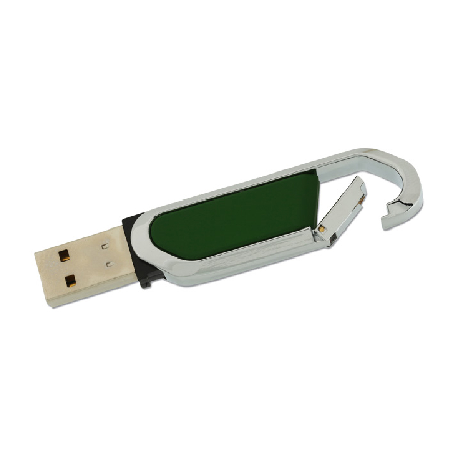 Carabiner USB Drive With Metal Rim And Capless Push/Retract USB 15