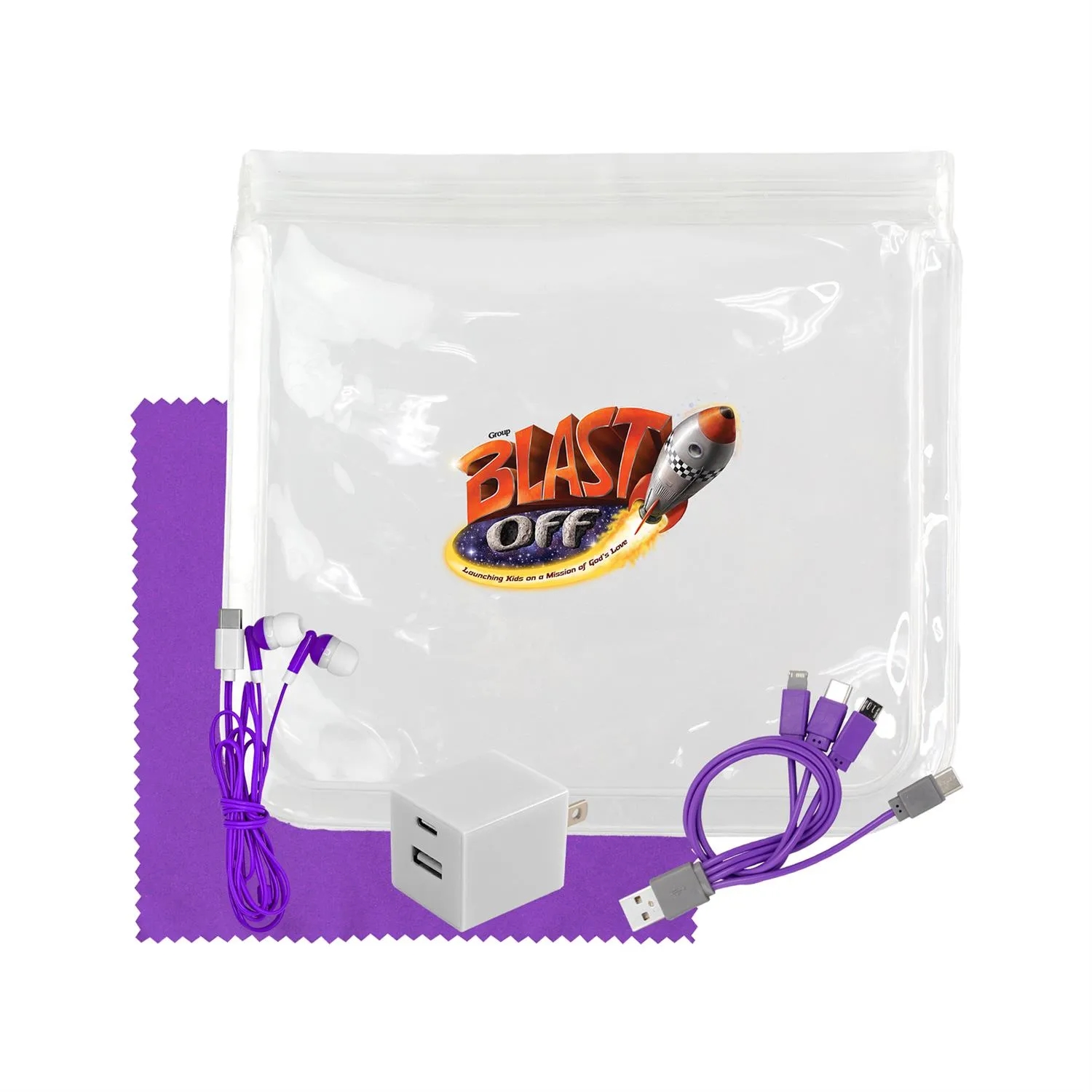 Clear Wall, Cable, Ear Bud & Cloth Set 14