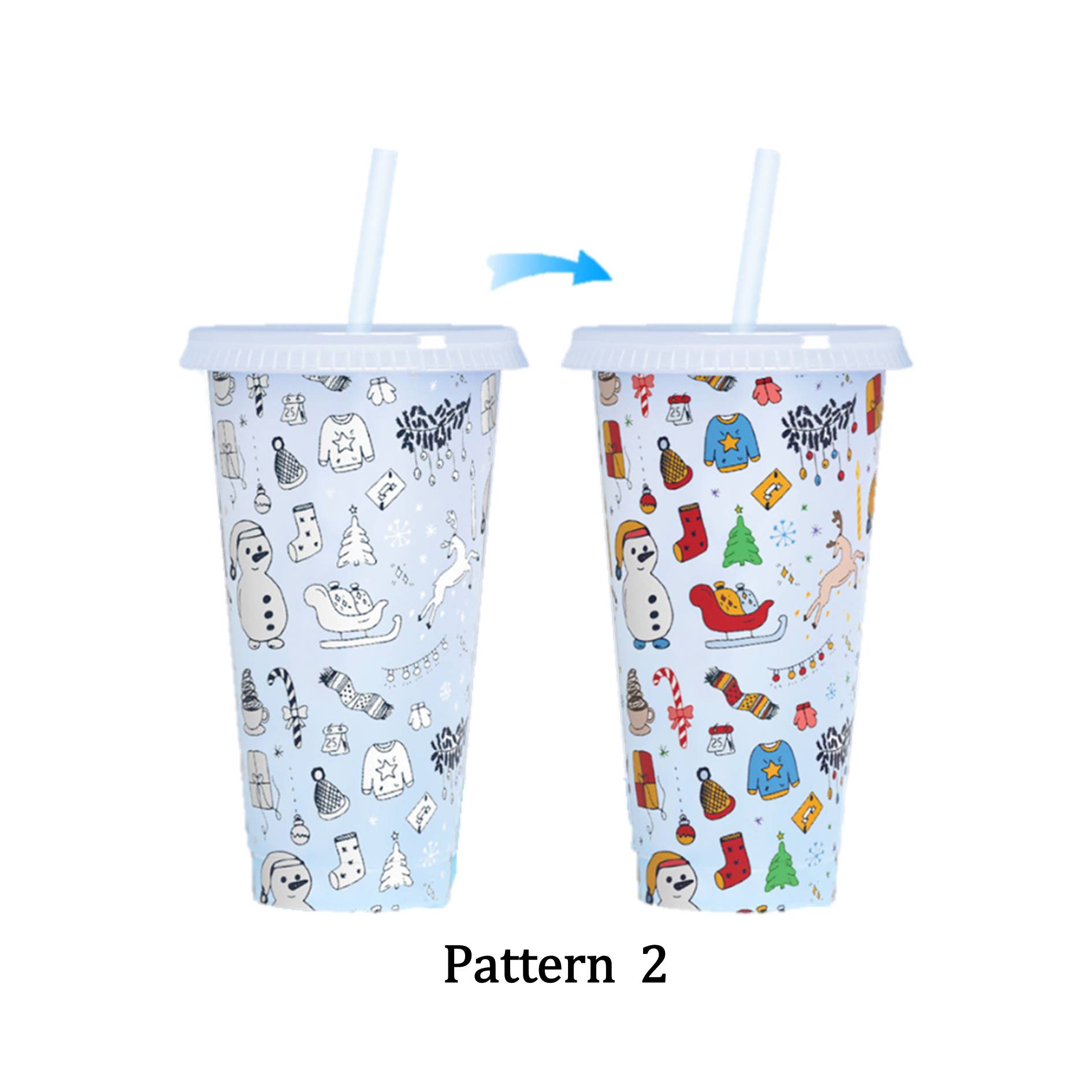 Color Changing Plastic Stadium Straw Cup 4