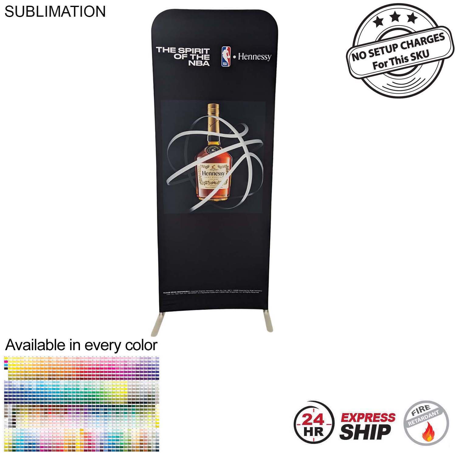 24 Hr Express - 2'W x 78"H EuroFit Tension Fabric Banner Display Kit, Graphics Double Sided 2