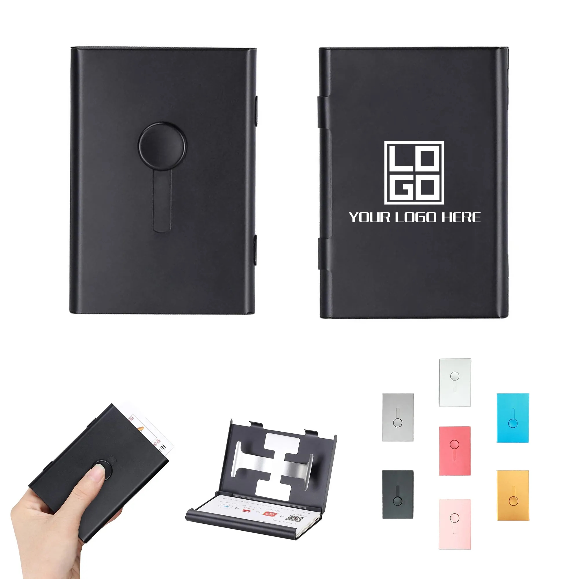 Hand Pushed Slide Out Business Card Holder MOQ20pcs