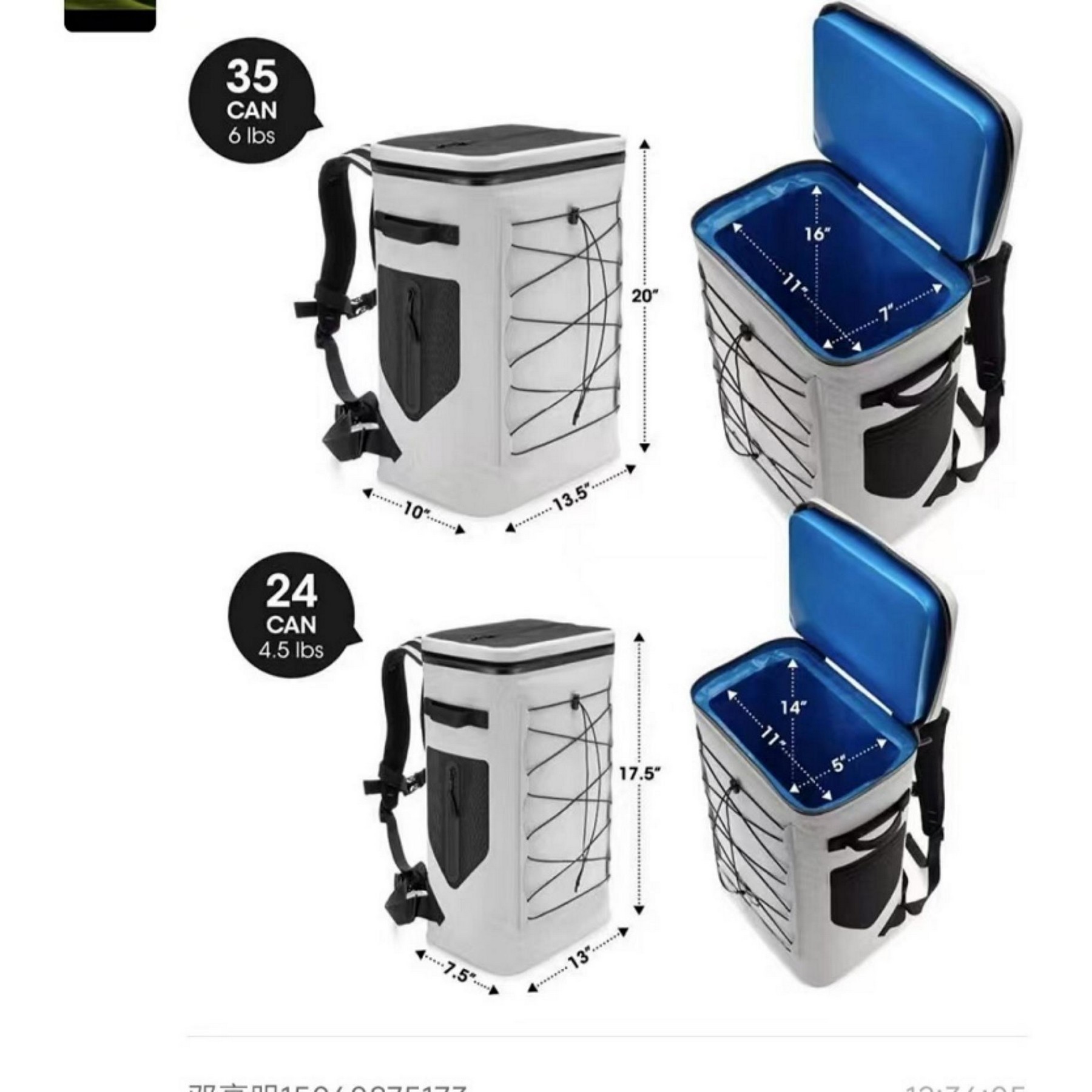 Insulated Backpack Cooler Leakproof Soft Cooler 35 Cans 2