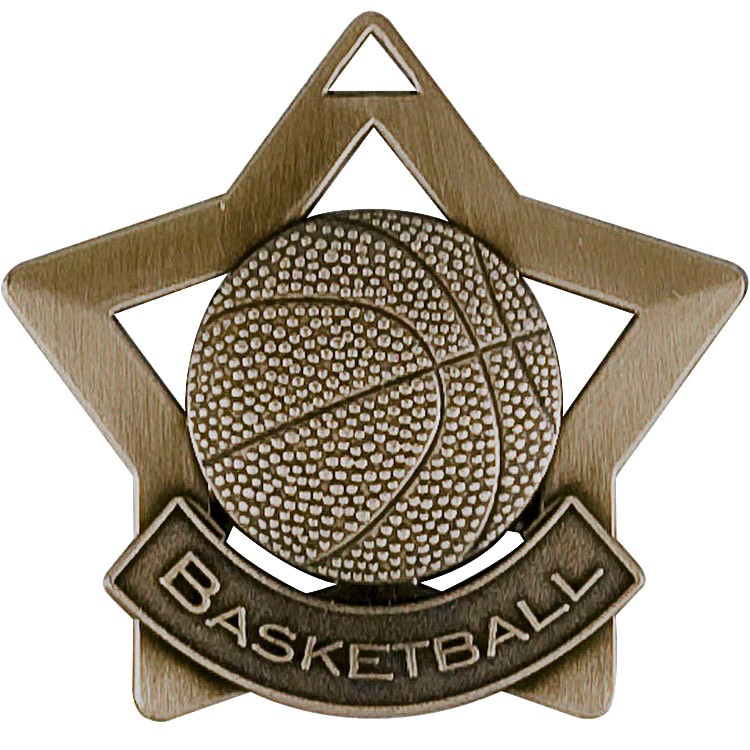 Basketball Star Medal, 2 1/4" Star 2