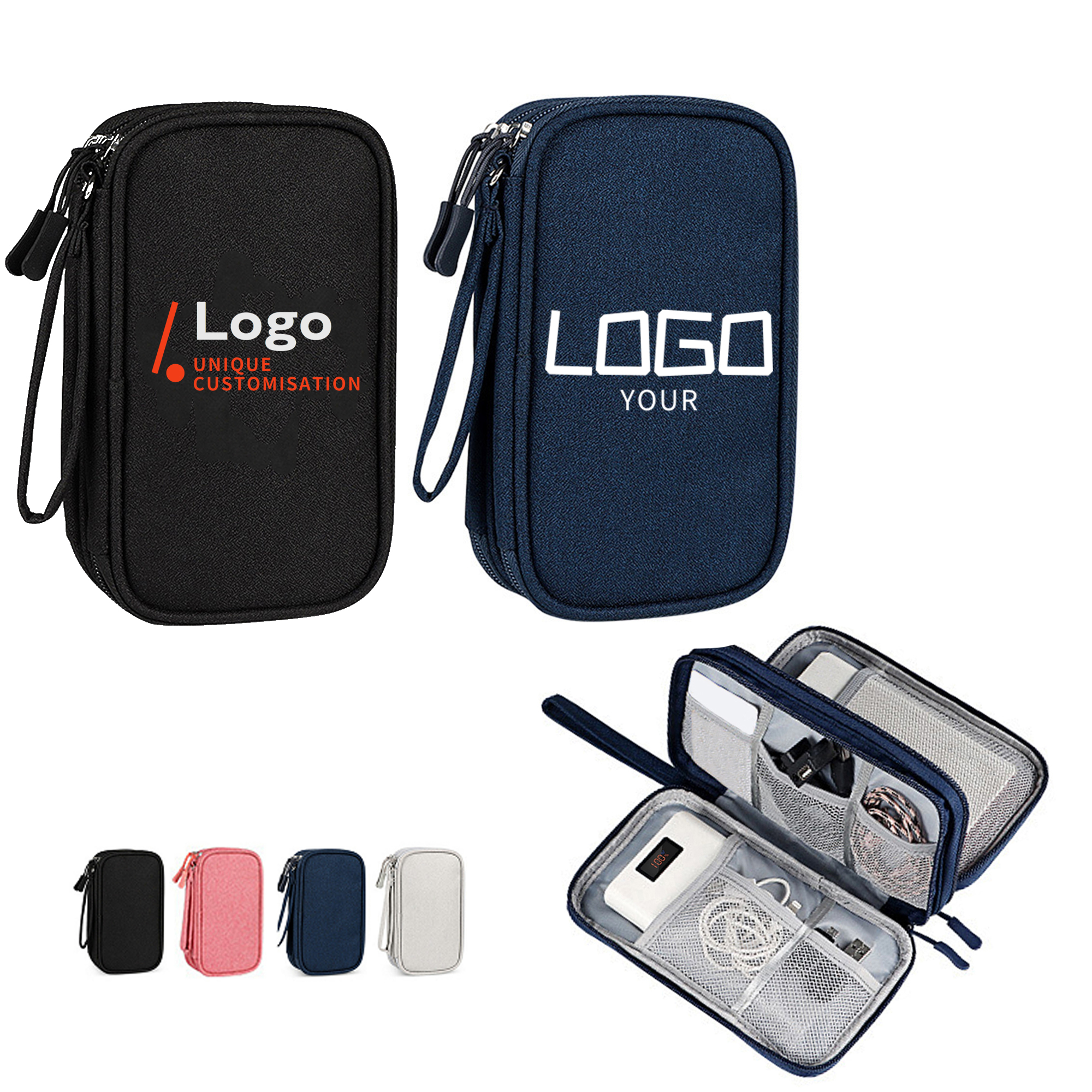 Portable Double Layer Digital Accessories Storage Bag 1