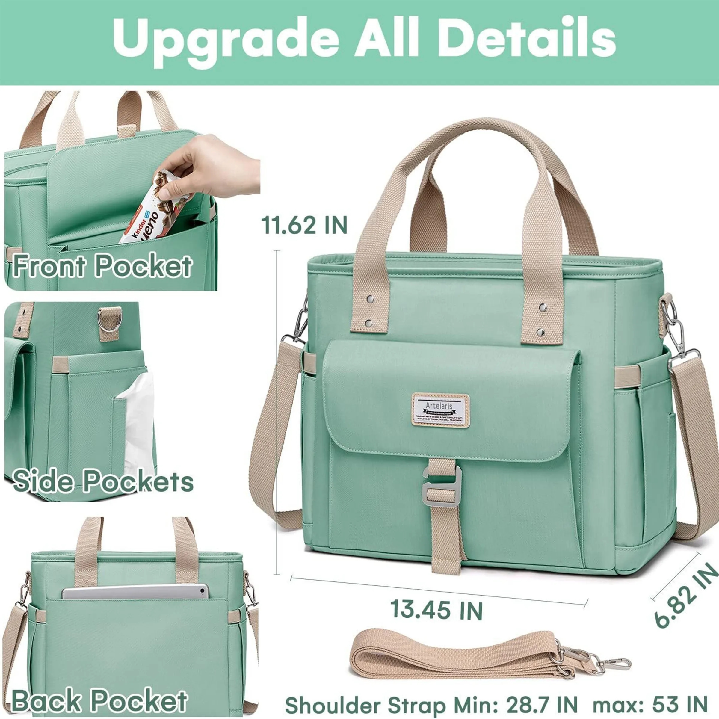 Waterproof Oxford Cloth Large Capacity Insulated Lunch Bag 5