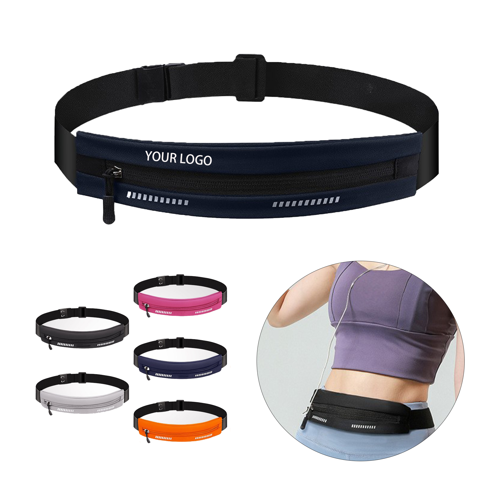 MOQ:50pcs Reflective Travel Waist Bag 1