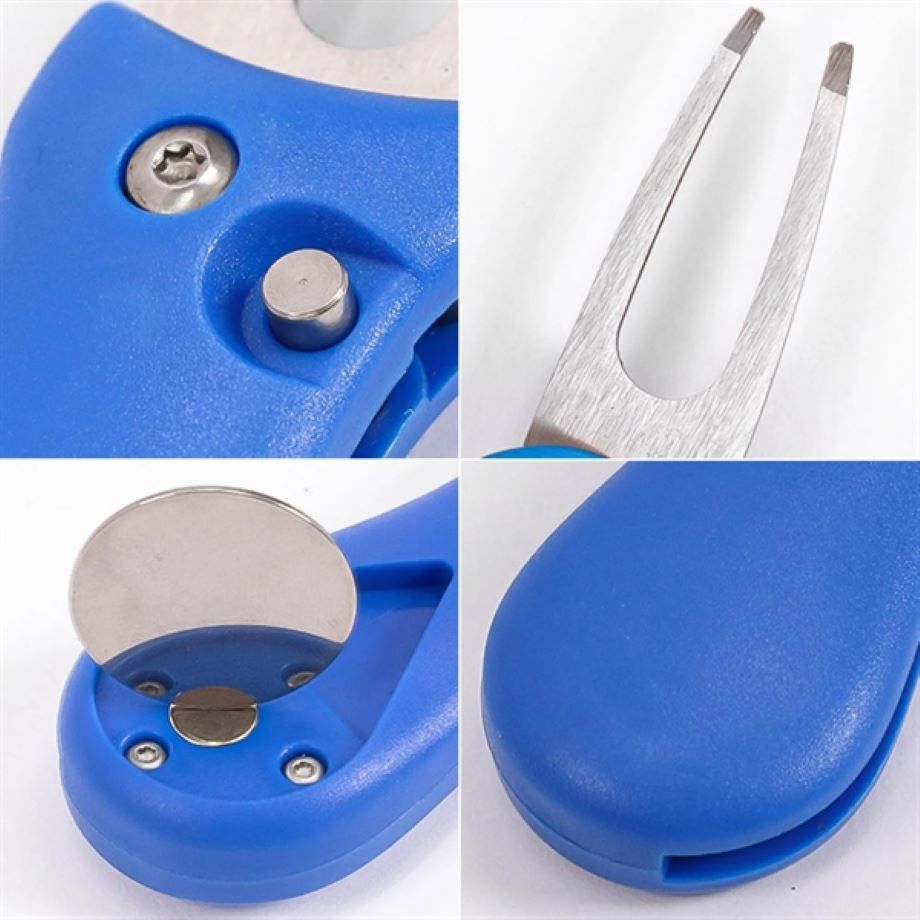 Foldable Golf Divot Tool With Magnetic Pop-up Button 3