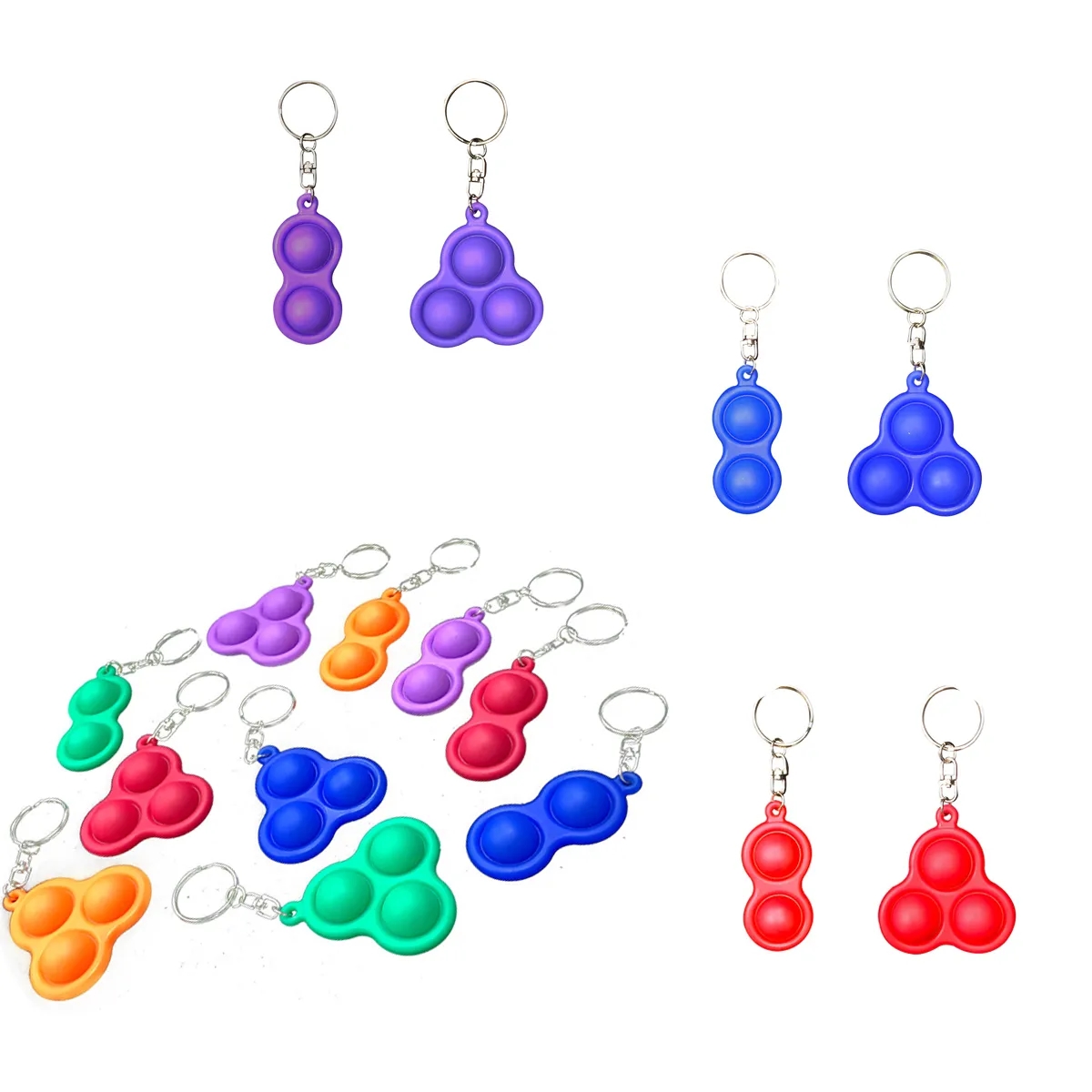 Silicone Bubble Popper Fidget Keychain 3