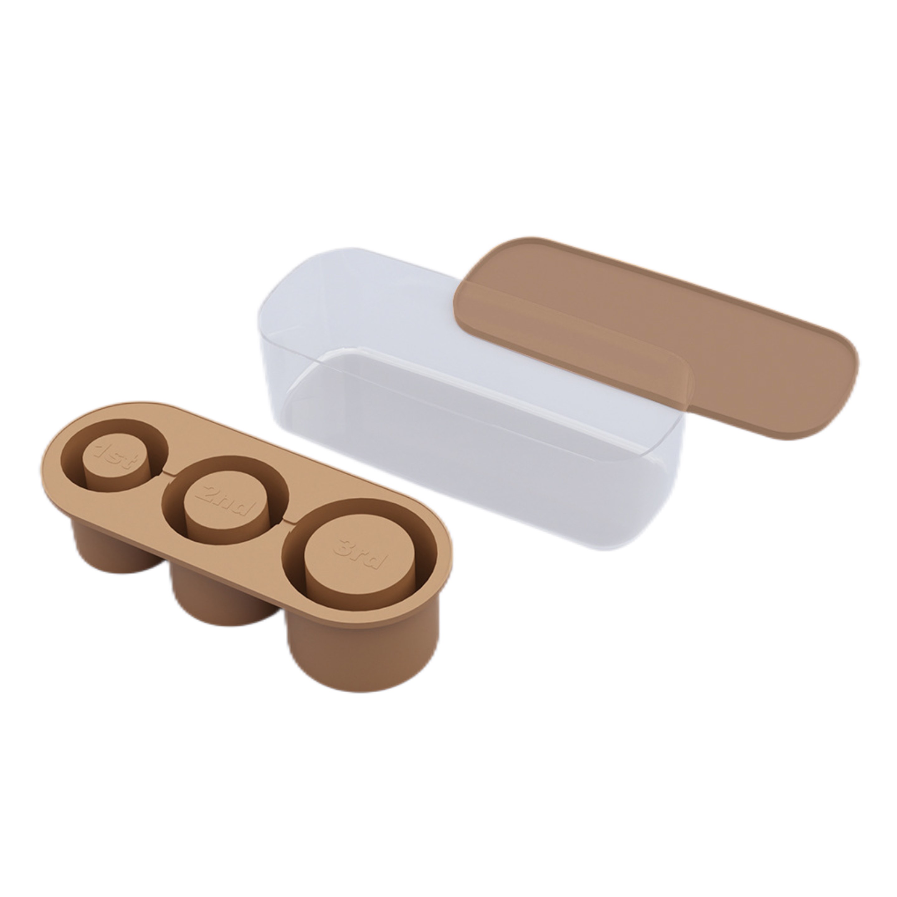Silicone Ice Cube Tray with Lid and Bin - OCEAN 3