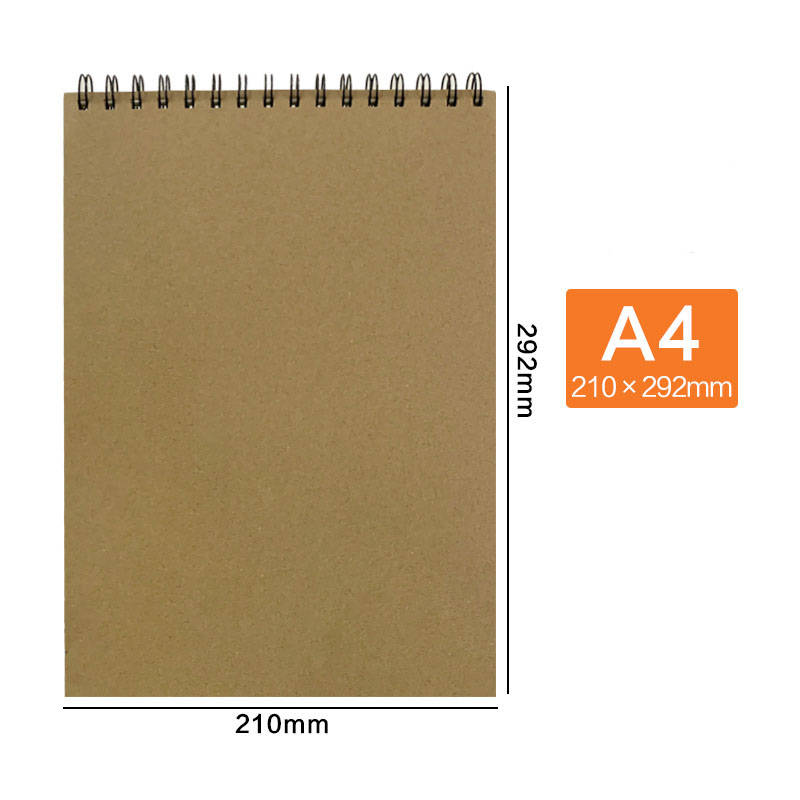 Sketchbook/Sketchpad w/ Spiral Bound Hard Kraft Cover for Art Supplies--30 Sheets 160gsm 2