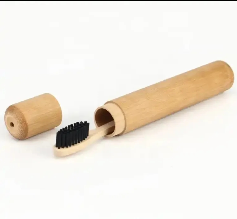 Bamboo Toothbrushes With Travel Case 2