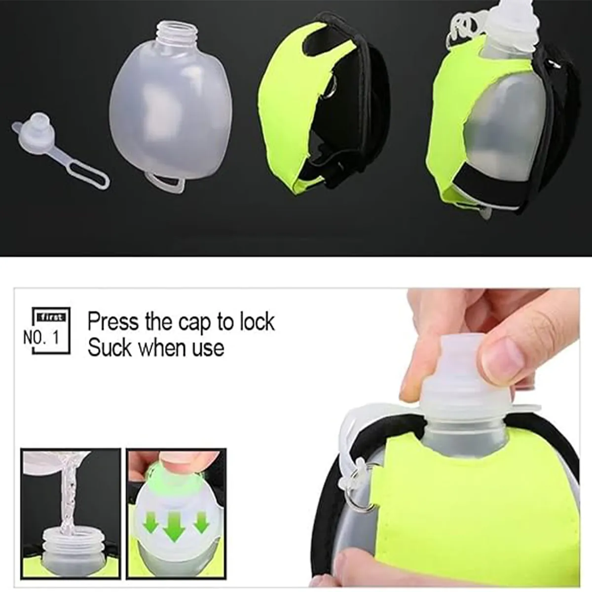 Leak Proof Adjustable Wearable Hands Free Water Bottle 5