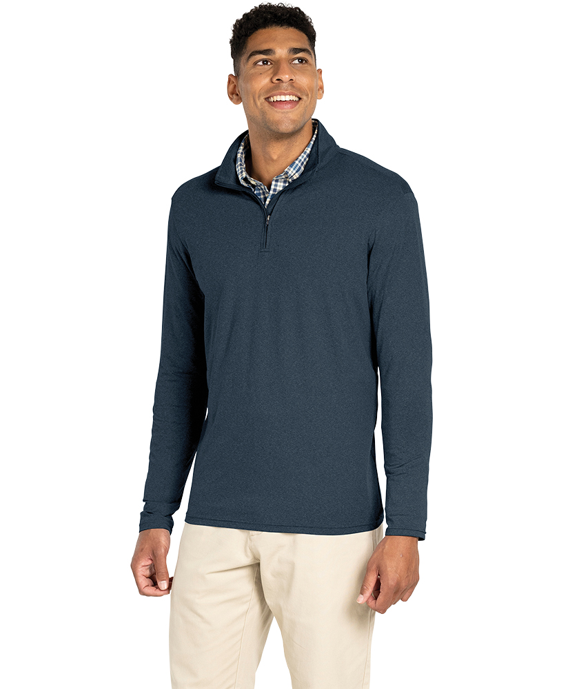 Men's Heathered Eco-Logic Stretch Quarter Zip, custom hoodie or sweatshirt with logo imprint 45