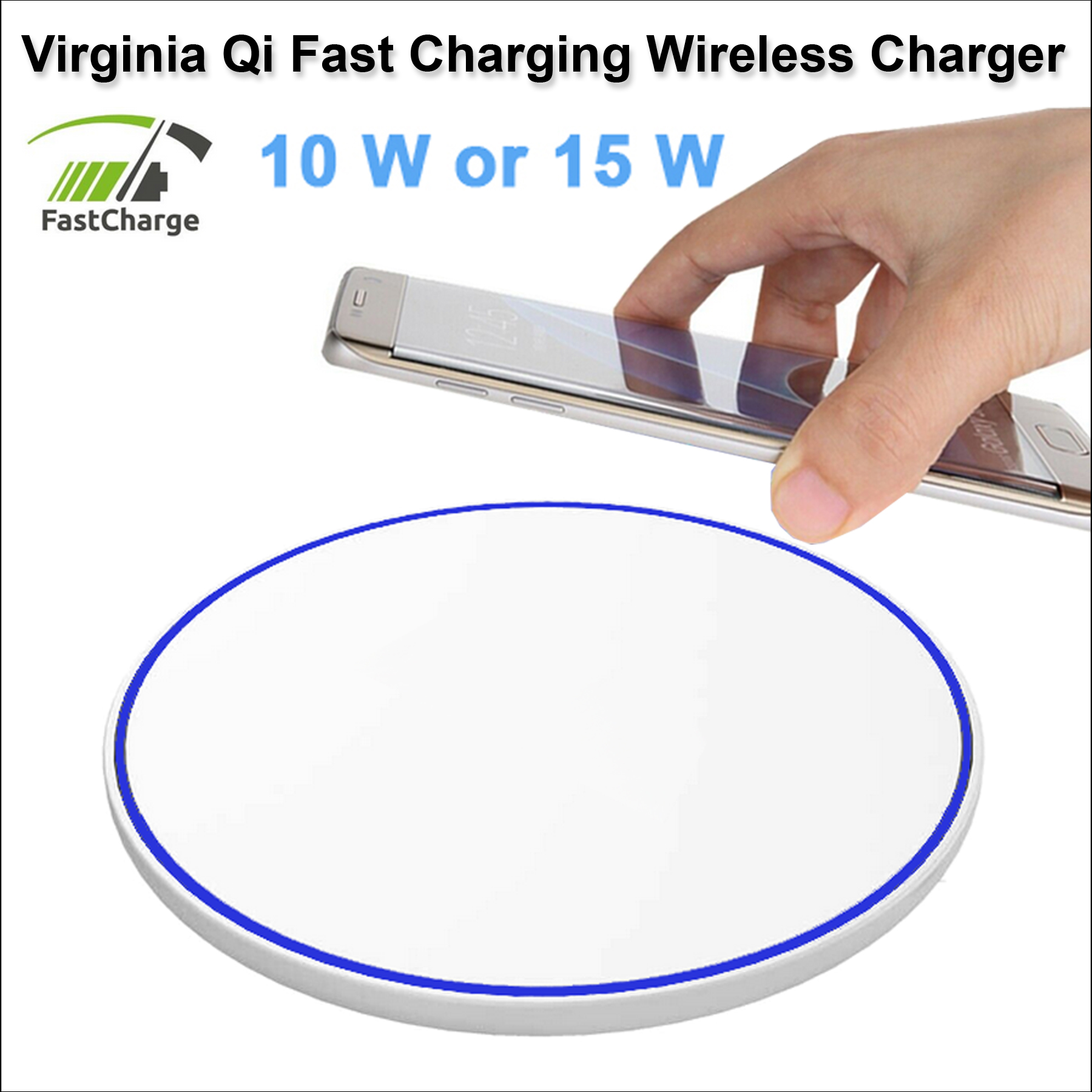 Virginia Qi Wireless Charger 15Watts - White 3
