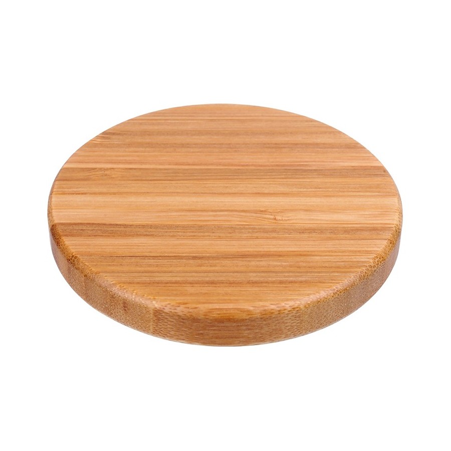 Slim Round Bamboo Qi Wireless Charging Pad 8