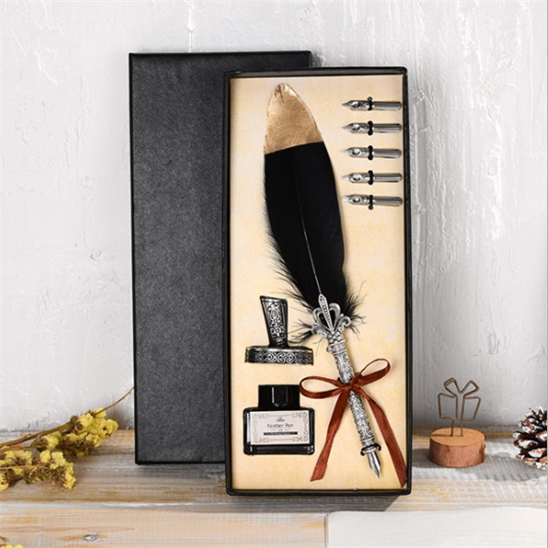 Vintage Quill Feather Pen Ink Set 2