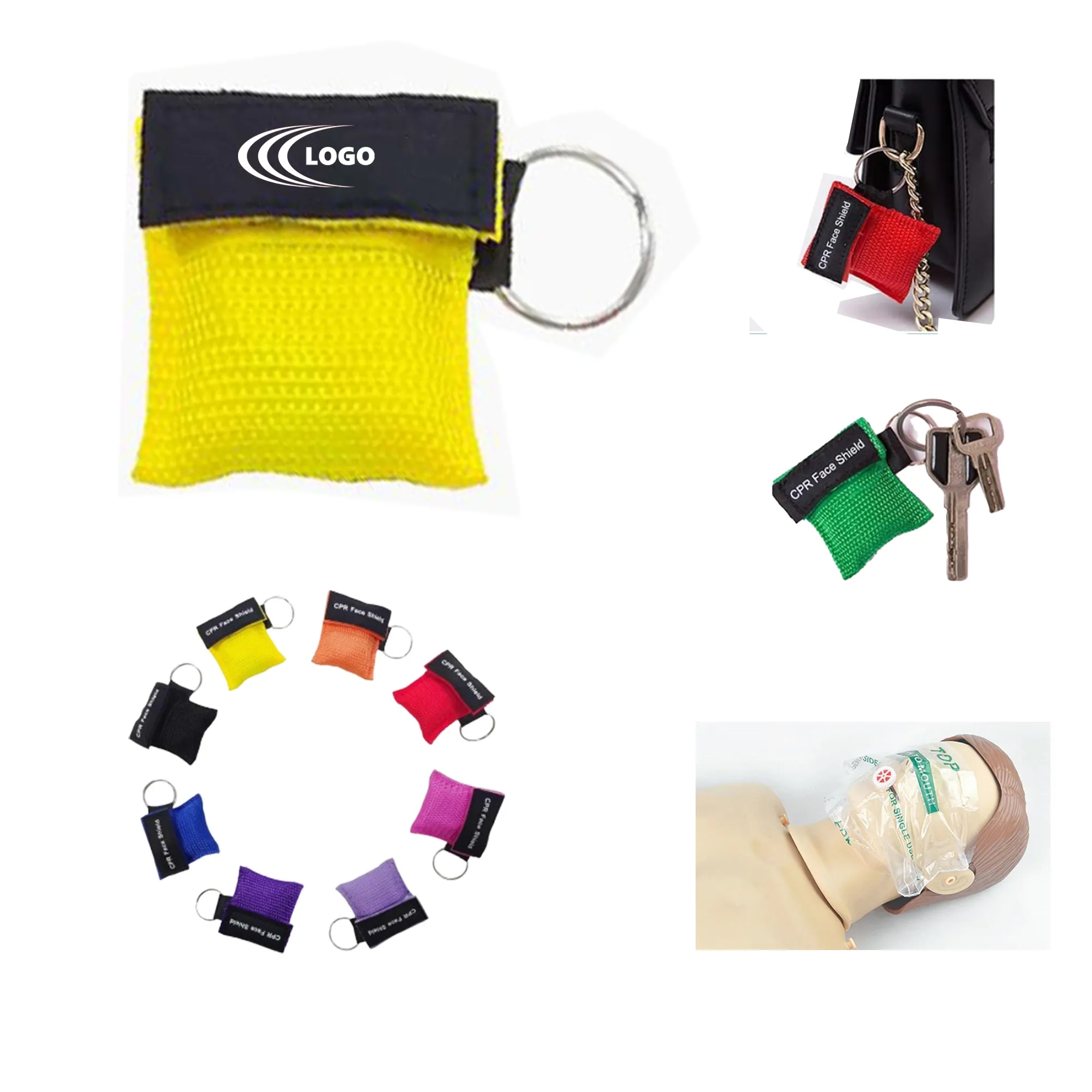 Custom CPR Face Shield Mask Keychain 2