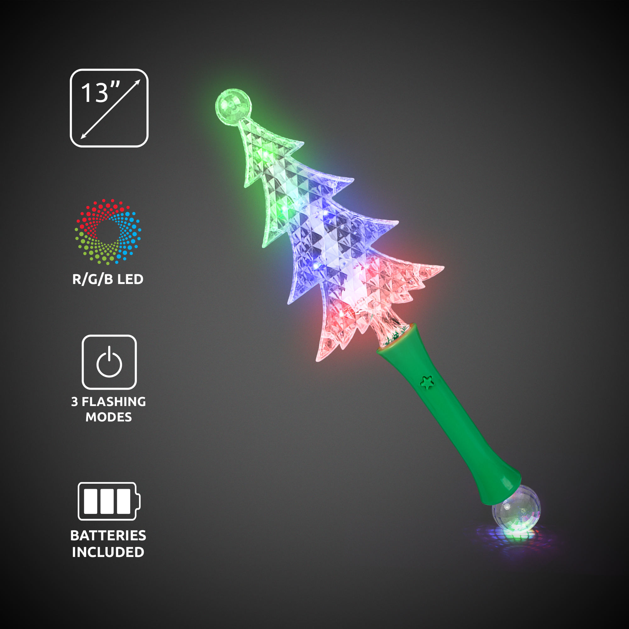 LED Christmas Tree Wand - 13" (Imprinted) 9
